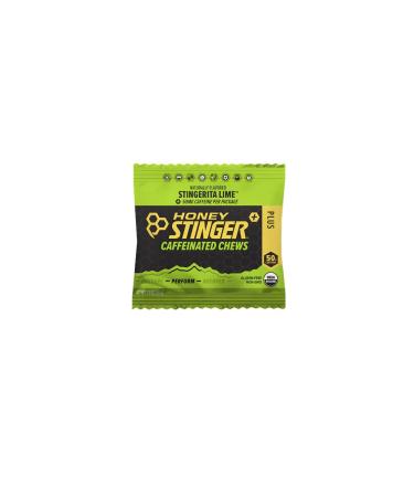 Honey Stinger Caffeinated Lime Energy Chews | Quick Gluten-Free Non-GMO Sports Nutrition with Electrolytes & 75mg Caffeine - Pack of 12 for Endurance & Boosting Performance