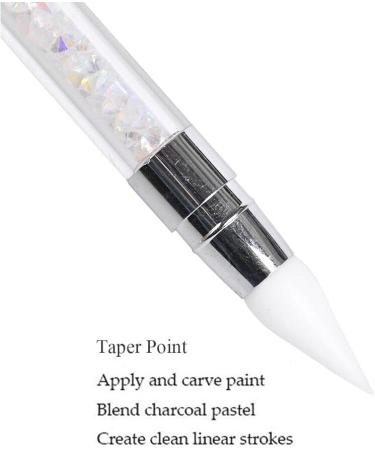 1Pc Rhinestones Handle Emboss Nail Art Pen Silicone Nail Carving Brush Glitter Picker Nail Brushes Powder Picking Tools ExcellentProfessional Processed - Buy Online on GoSupps.com