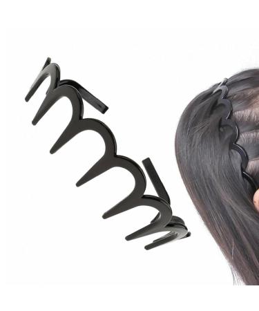 Pulabo Unisex Wave-Shaped Headband - Black Spring Wavy Metal Hair Band with Long Teeth | Premium Sports Headgear Accessories - Buy Online on GoSupps.com