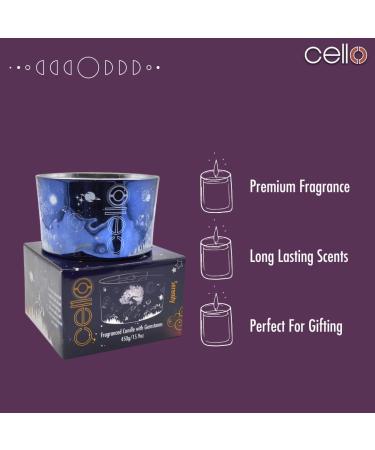 Celestial Large Scented Candle with Amethyst Gemstones | Cello Crystal Candle with Healing Crystals - Luxury Crystal Gifts for Women and Men - Buy Online on GoSupps.com