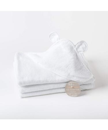 Super Soft 100% Cotton Hooded Baby Towel with Ears | 75x75cm | Highly Durable | Pack of 1 White Towel - Buy Online on GoSupps.com