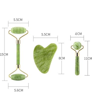 Lamkrtlp Jade Roller & Gua Sha Set - Authentic Jade Facial Massager for Skin Relaxation & Rejuvenation | International Shipping - Buy Online on GoSupps.com