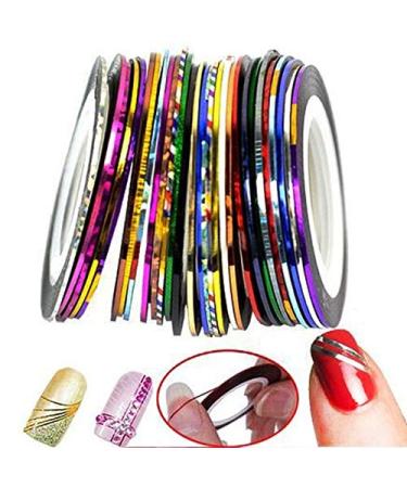 BNP 30Pcs Mixed Colors Rolls Striping Tape Line Nail Art Tips Decoration Sticker for Nail Art Design Nail Decoration