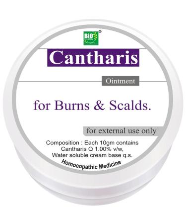 Bio India Cantharis (30g) Relieves Pain of Burns Scalds Injuries Eczema Redness of Skin/Free Ujala Eye Drops