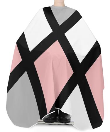 Blush Pink Geometric Barber Cape - Stylish Hair Cutting Cape for All Ages | Minimalistic Modern Design for Salon & Home Use - Buy Online on GoSupps.com