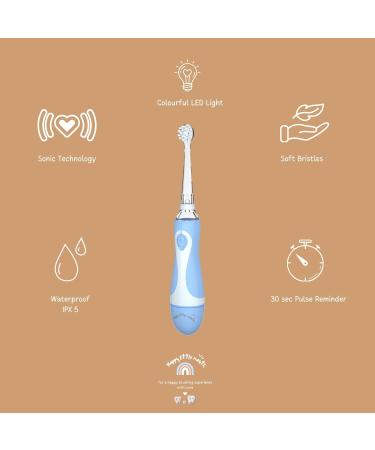 Happylittlemouth Electric Baby Toothbrush for Kids (0-6 Years) | Gentle Sonic Cleaning LED Lights & Dental Care Tips by German Dentist - Buy Online on GoSupps.com