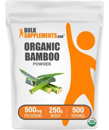 BulkSupplements.com Organic Bamboo Powder - Bamboo Powder Organic - Silica Supplement Gluten Free - 500mg per Serving 250g (8.8 oz) (Pack of 1) 8.82 Ounce (Pack of 1)