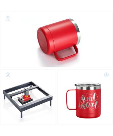 Craft Express 10oz Stainless Steel Coffee Mug 4 Pack - Double Wall Vacuum Insulated Tumbler with Lid - Engraved Powder Coated Travel Cup for Glowforge Plus (Red) - Buy Online on GoSupps.com