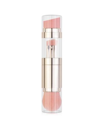 5 in 1 Makeup Brush Portable Electroplated Soft Hair Eyebrow Eyeshadow Brush for Office Lady (Electrogilding)
