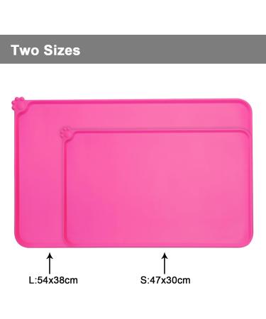 Moacc Silicone Feed Mats for Dogs & Cats - Slipproof Waterproof Pet Food Mats - Pink 54x38cm - Buy Online on GoSupps.com