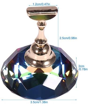 Nail Tip Practice Stand Magnetic Nail Display Stand with Crystal Base Nail Art Stand Nail Practice Holder Manicure Accessories(Colorful Diamond Shape Base) - Buy Online on GoSupps.com