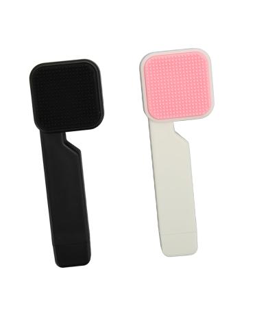 Double Sided Face Brush Soft Bristles Facial Cleansing Brush Ergonomic Long Handle Exfoliator Facial Scrubber Fiber Wool