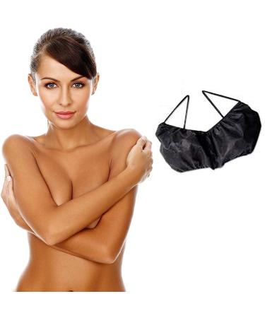 Pack of 50 Black Disposable Bra Shoulder Loops - Individually Packed for Spray Tan, Spa, Salon - Airbrush Tanning Garment - Buy Online on GoSupps.com