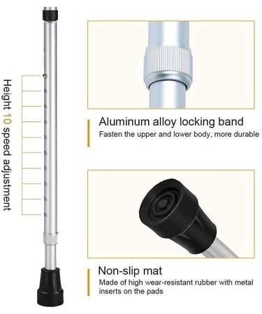 Elbow Collapsible Cane Aluminum Foldable Non-Slip Travel Arm Type Crutches Fracture For Seniors Disabled Postoperative Rehabilitation Adjustable ight Ergonomic Handles 1Pcs Family Warm life Selfless - Buy Online on GoSupps.com