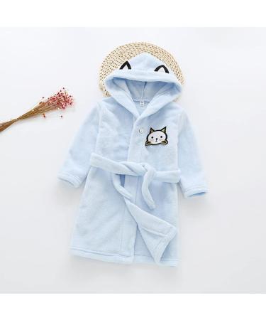 Miyanuby Baby Boys & Girls Soft Flannel Bathrobe - Cute Cat Hoodie Homewear for Ages 5-6 - Perfect Gift! - Buy Online on GoSupps.com