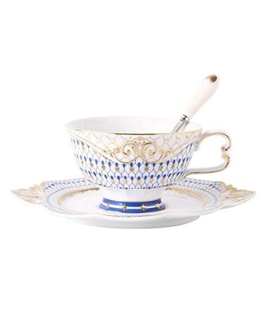 Coffee Cup Ceramic Relief Vintage and Saucer Cup Breakfast Kitchen Home Office Timpani (Color : B)