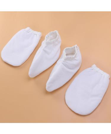 2 Paires Mitaines Isolantes ponge pour Bain de Paraffine Soins des Mains Lavables Blanc - Buy Online on GoSupps.com