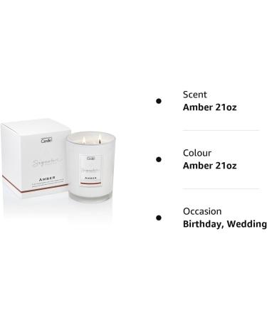 Hotel Collection Luxury Scented Candle | Natural Wax Blend | 65 Hours Burn Time | The Copenhagen Company - Amber (21oz) - Buy Online on GoSupps.com