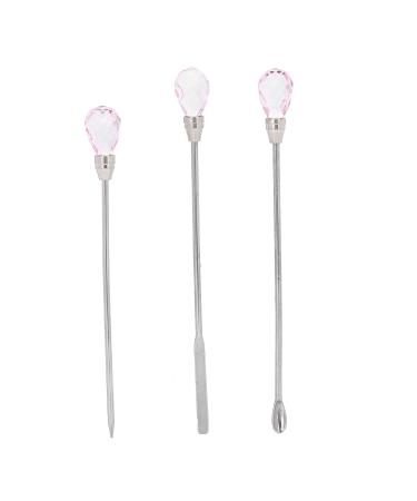 Nail Spatula Nail Art Spoon Easy to Carry for Mixing Nail Polish Glitter Powder for Picking Up Nail Decorations(Pink)