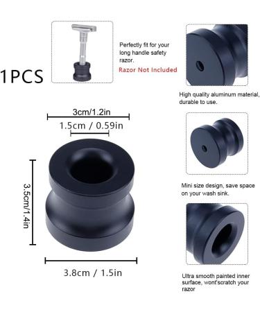 Curqia Aluminum Alloy Razor Holder | Double-Edged & Multi-Use | Safety Razors Toothbrushes Desk Organizer - Matte Black - Buy Online on GoSupps.com