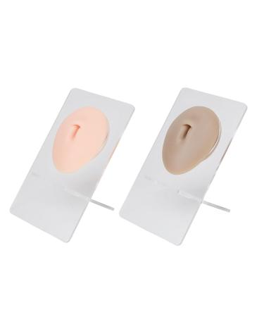 2pcs Silicone Belly Model for Piercing Practice | 3D Belly Button Model with Display Holder - Perfect for Artists & Studios - Buy Online on GoSupps.com