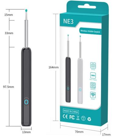 BUDINOQUE Ear Wax Removal Tool with 1080P HD Camera - Ear Cleaner Kit for iPhone, Android - Waterproof, Lighted Ear Camera for Easy Earwax Removal - Buy Online on GoSupps.com