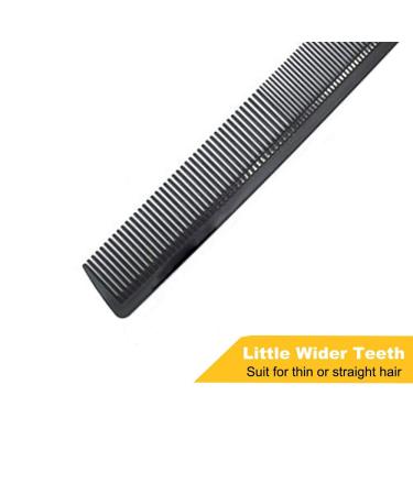 Carbon Fiber Cutting Comb Professional 8.3 - Anti Static Heat Resistant Hair Dressing Comb for All Hair Types - Fine and Wide Teeth Barber Comb in Black - Buy Online on GoSupps.com