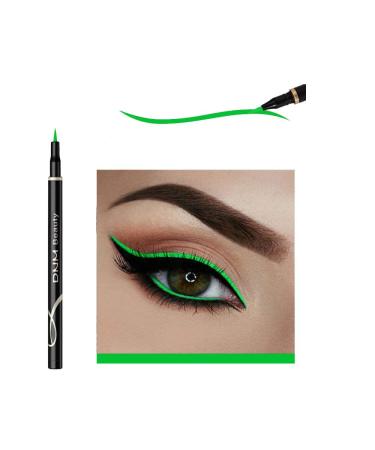 MAFK Liquid Eyeliner Matte Liquid Eyeliner Colorful Eye Liner Pen Neon Eyeliner Makeup Waterproof Smudge-Proof Smooth Eyeliner Pen (Green)