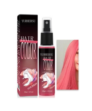 AKARY Pink Temporary Hair Coloring Spray Hair Color Root Cover Up Easy Temporary Concealer Spray Washable Dye Instant Vivid Hair Color Quickly Cover Up Hair Products for Women Men 1 oz