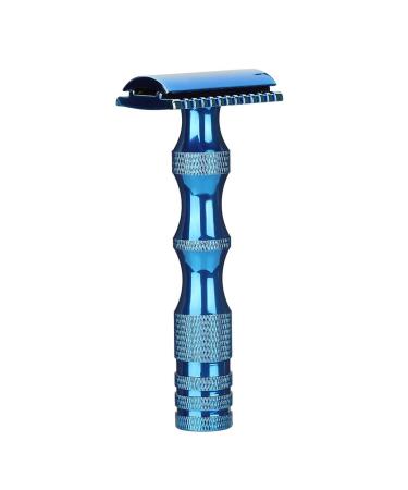 Premium Classic Double-Edged Razor for Men's Facial Care - Manual Open Razor (Blue) | International Shipping Available - Buy Online on GoSupps.com
