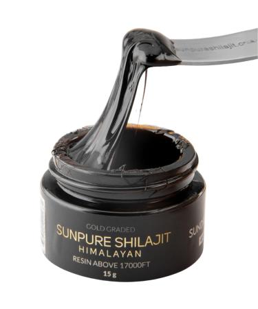 Gold Graded Himalayan Shilajit Above 17000FT 15Grams Purified & Organic 45 Days Sundried Shilajit Resin 85 + Natural Essential Minerals 85% Fulvic Acid 13% Humic Acid Highest Bioavailability