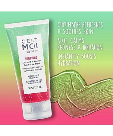 C'est Moi Soothing Cucumber & Aloe Gel Facial Mask | Hydrating & Moisturizing | EWG Verified Non-Toxic Ingredients | Organic Aloe & Calendula 1.7 oz - Buy Online on GoSupps.com