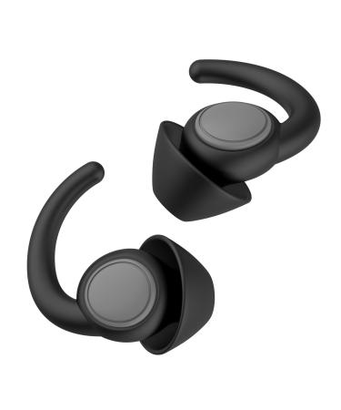 Afflatus Men s Edition Ear Plugs for Sleeping Specially Designed for Men and Large Size Ear Canals Large Earplugs for Noise Reduction Ultra-soft Comfortable Reusable (Size L Pairs*2) Pure Black for Men