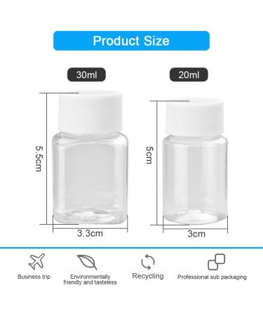 Durantey 50-Pack Travel Bottles - 20ml & 30ml Transparent Cosmetic Containers with Labels | Portable & Refillable Travel Accessories - Buy Online on GoSupps.com