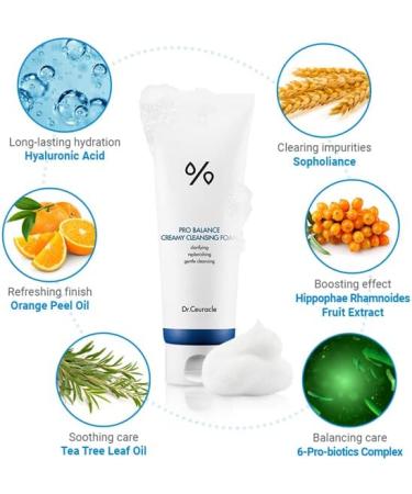 Dr.Ceuracle Pro Balance Creamy Cleansing Foam 150ml | Probiotics Complex Cleanser | Cruelty-Free Daily Face Wash & Pore Minimizer | Hydrating Gentle Face Cleanser | All Skin Types Including Sensitive - Buy Online on GoSupps.com