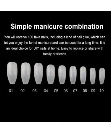 dijiusidy 1 Set False Nail Wear-resistant Fashionable Fine Workmanship Easy Installment Long Service Life Magnificent Manicure Kit Natural Color - Buy Online on GoSupps.com