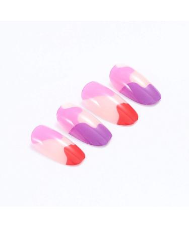 Coffin False Nails Short Fake Nails Graffiti Artificial Acrylic Press on Nails Full Cover Stick on Nails 24pcs for Women and Girls (Color : BROWN Size : 24 Count (Pack of 1)) - Buy Online on GoSupps.com