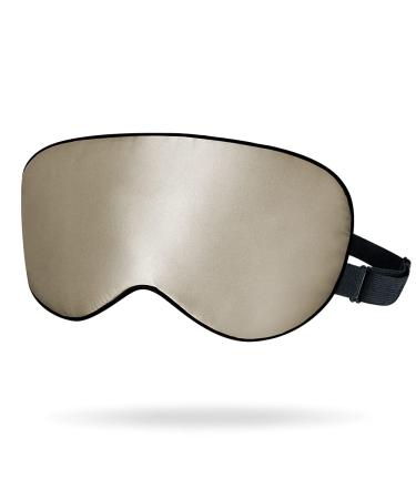 Olesilk adjustable silk sleep mask 100% mulberry lide eye mask for sleeping for women and men 1 piece taupe 1 piece (1 Pack) taupe