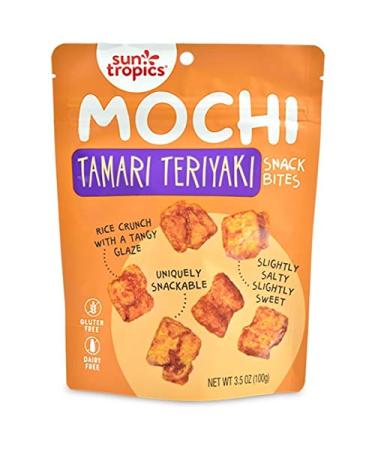 Sun Tropics Mochi Snack Bites, Tamari Teriyaki, 3.5 oz (1 Pack), Gluten Free, No MSG Added, Dairy Free, Crunchy Snack