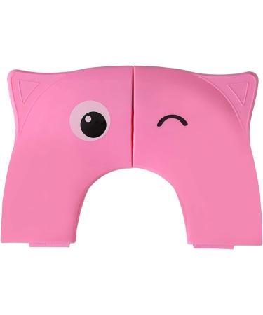Pokanic Travel Potty Training Seat Cover with Non-Slip Silicone Pads and Carry Bag - Pink | Portable, Reusable Toilet Seat for Kids and Toddlers - Buy Online on GoSupps.com