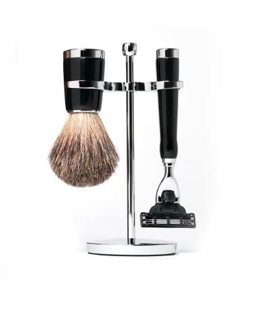 Benjamin Barber Classic 3-Piece Shaving Set | Ebony Razor Set - Stylish Durable & High Quality - International Shipping Available - Buy Online on GoSupps.com