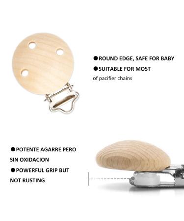10PC Wooden Pacifier Clip Set - DIY Pacifier Chain & Stroller Accessories | International Shipping - Buy Online on GoSupps.com