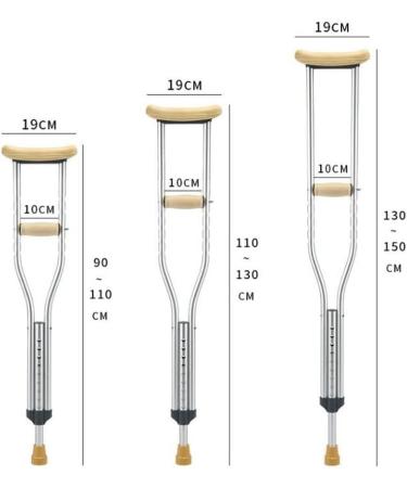 Cane Double Crutches Underarm Crutches Fracture Crutches Non-Slip Elderly Young Person Eight Cane Rehabilitation Crutches (Size : 132-152cm) Smooth Sailing - Buy Online on GoSupps.com