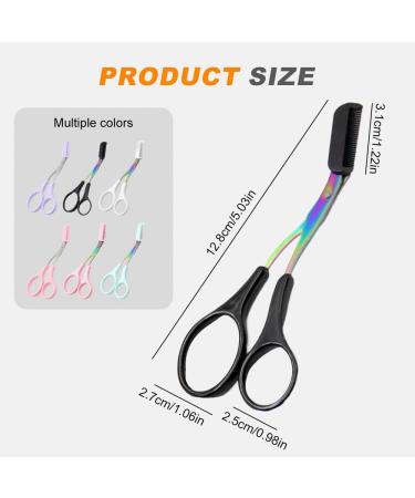 2024 Upgraded Eyebrow Trimmer Scissors with Comb - Precision Hair Removal Tool in Purple | Non-Slip Makeup Essential - Buy Online on GoSupps.com