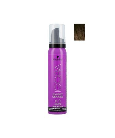 Schwarzkopf Igora Expert Mousse 5-0 Light Brown Semi-permanent Hair Color 3.2oz - Pack of 1 - Buy Online on GoSupps.com