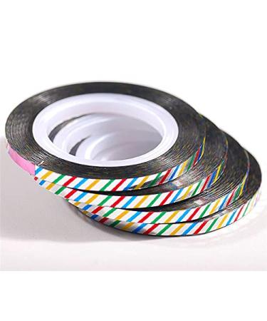 5 Rolls Glitter Nail Art Striping Tape Lines Width 3mm-Striping Tape for Nail Art-Nail Striping Tape Foil-Nail Striping Tape Thick-Nail Striping Tape with Dispenser-Self-Adhesive DIY Nail Art Tape 13