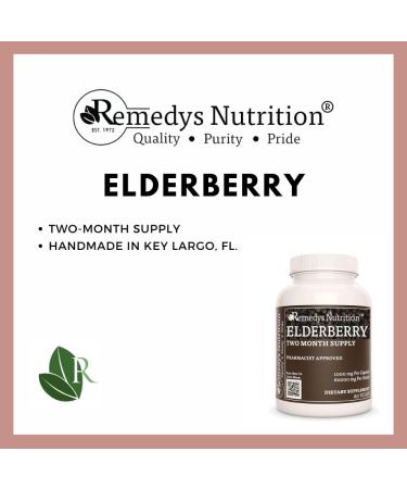 Remedy s Nutrition Elderberry | 1 000 mg 60 Vegan Capsules Herbal Dietary Supplement | Two Month Supply - Buy Online on GoSupps.com