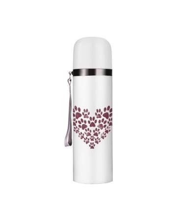 Dog Paws Print Heart Insulated Water Bottle 19 OZ Stainless Steel Travel Mug For Drink Sports Camping Hiking Outdoors