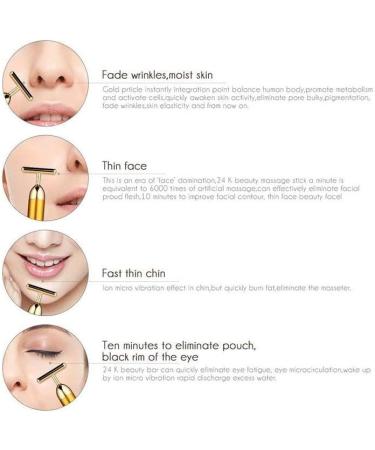 24K Golden T-Shape Electric Beauty Bar - Enhance Skin Relaxation & Elasticity | Best Face Massage Tool - Buy Online on GoSupps.com