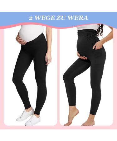 TNNZEET Maternity Leggings for Women | Opaque Pregnancy Leggings with Pockets for Yoga | Skin Color/Light Gray - Buy Online on GoSupps.com